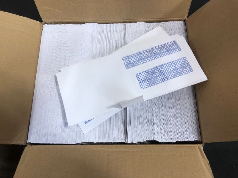 Photo 1 of #9 Double Window Security Tinted Envelopes, White, 500 ct
