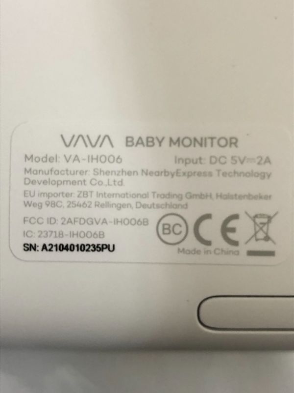 Photo 4 of VAVA 720P Video Baby Monitor 5” HD display, two-way talk system, and a wireless connection
Model: VA-IH006