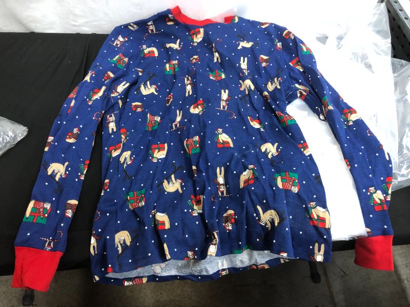 Photo 2 of Men's Knit Pajama Top, Christmas Critter, SIZE Large