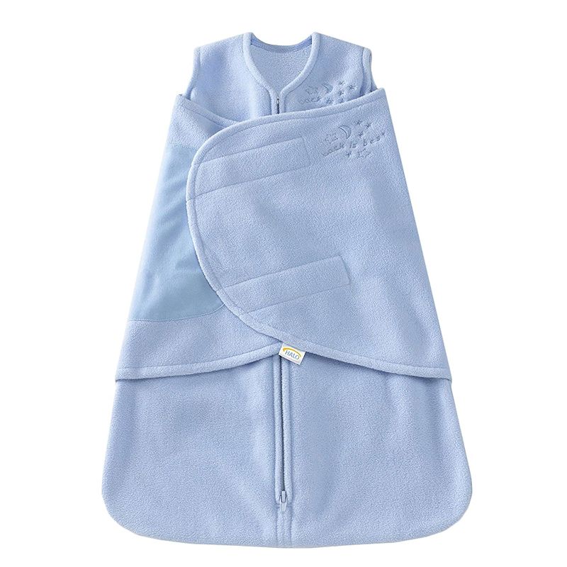 Photo 1 of HALO Micro-Fleece Sleepsack Swaddle, 3-Way Adjustable Wearable Blanket, TOG 3.0, Baby Blue, Small, 3-6 Months
