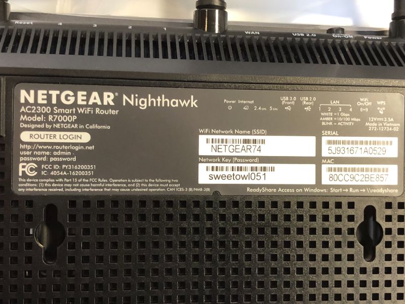 Photo 3 of NETGEAR R7000P Nighthawk AC2300 Smart Wi-Fi - MU-MIMO Dual Band Gigabit Router
