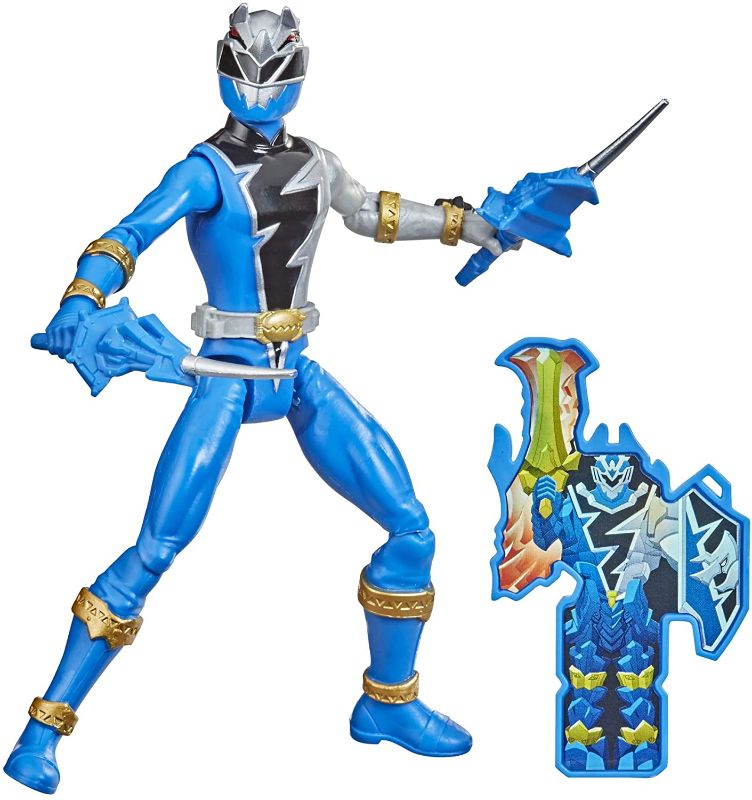 Photo 1 of Power Rangers Dino Fury Blue Ranger 6-Inch Action Figure Toy Inspired by TV Show with Dino Fury Key and Weapon Accessories for Ages 4 and Up
