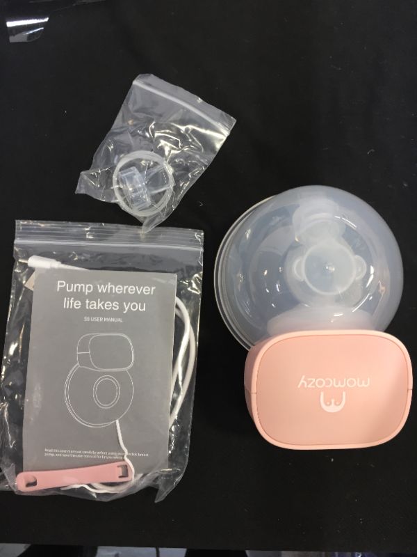 Photo 4 of Momcozy Double Wearable Breast Pump, Quiet & Hands-Free, Portable Double Electric Breast Pump, Spill-Proof Ultra-Quiet Pain Free Breast Pump with 2 Mode & 5 Levels - 24mm Green
