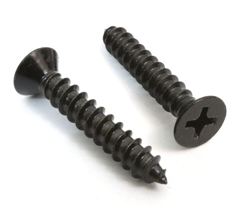 Photo 1 of #6 x 1/2" Xylan Coated Stainless Flat Head Phillips Wood Screw (100 pc) 18-8 S/S Black Xylan Coating Choose Size by Bolt Dropper
