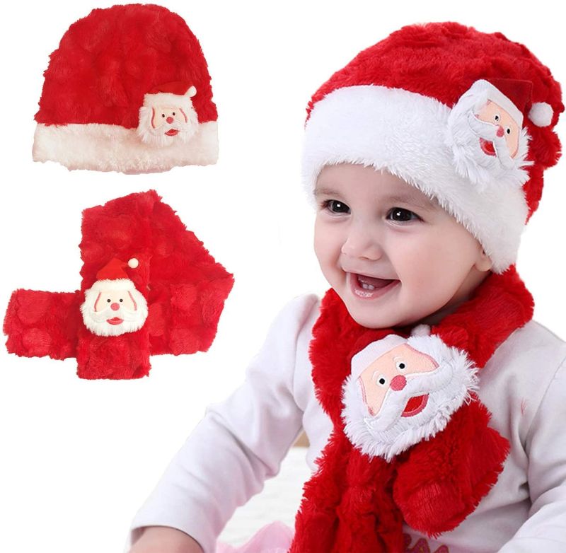 Photo 1 of Goettin Christmas Hats for Babies and Toddlers Velvet Christmas Hat with Plush Trim &and Comfort Liner Unisex Red
