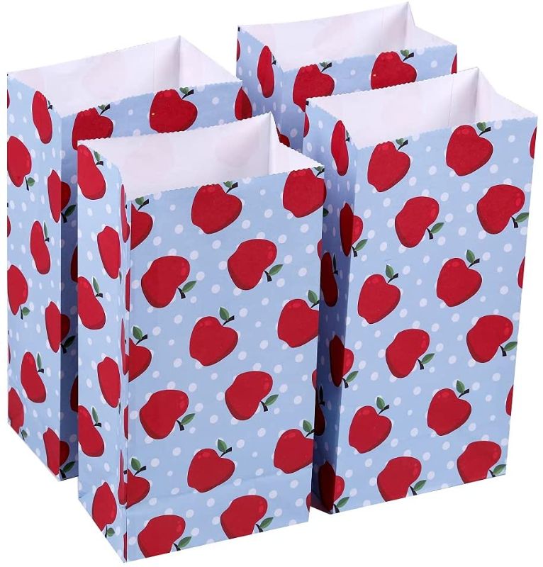 Photo 1 of  Party Favor Gift Paper Bag Birthday Décor Small Paper Bag Candy Snack Recycle Package 8.6x4.6x3.14" 10 ct - Apple