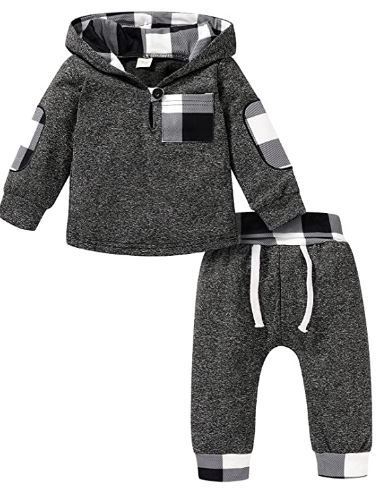 Photo 1 of Kids Toddler Infant Baby Boys Girls Winter Outfit Christmas Plaid Hoodie Sweatshirt Jackets Shirt+Pants Xmas Clothes Set SIZE 2-3 YEARS
