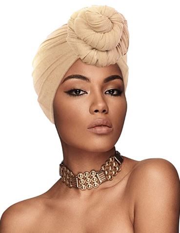 Photo 1 of 2 Pieces Turban Head Wraps for Women African Head Scarf Long Soft Stretch Headwraps