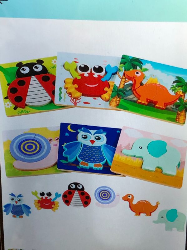 Photo 1 of KESLENTNEY WOODEN PUZZLES FOR TODDLERS 1 2 3 YEARS OLD BOYS GIRLS 6 ANIMAL SHAPES