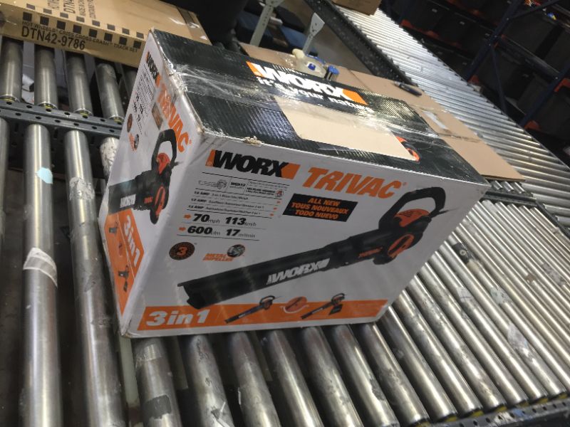 Photo 3 of WORX WG512 Trivac 12-Amp Electric 3-in-1 Blower/Mulcher/Yard Vacuum & WA4054.2 LeafPro Universal Leaf Collection System for All Major Blower/Vac Brands
