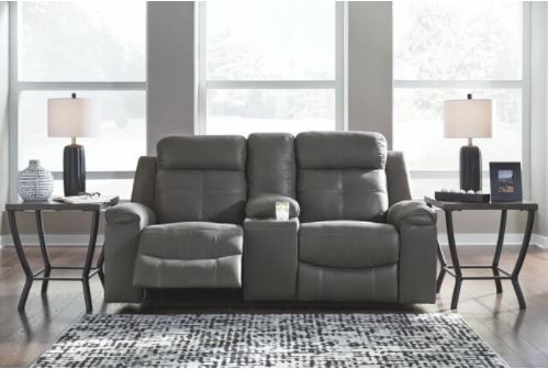 Photo 1 of Ashley Jesolo Dark Gray Double Rec Loveseat w/Console