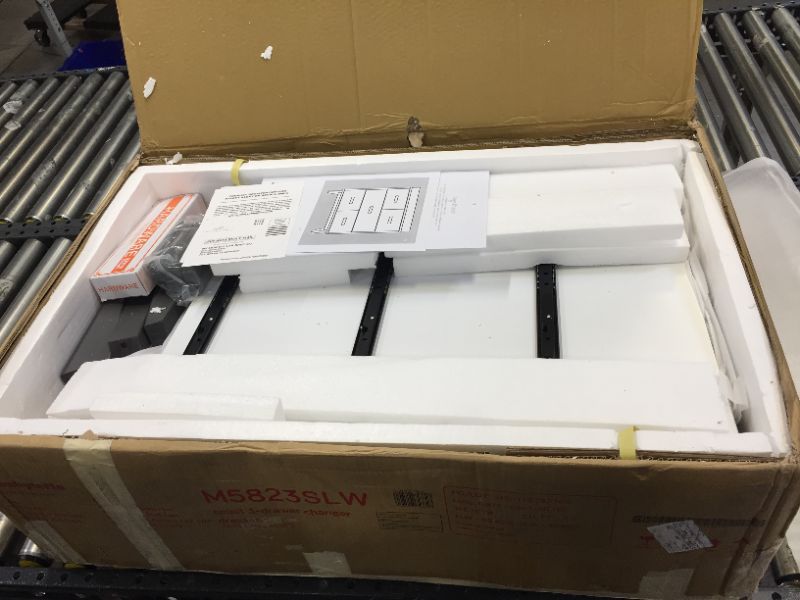 Photo 1 of Babyletto Scoot 3-Drawer Changer Dresser with Removable Changing Tray in Slate/White, Greeguard Gold Certified
** OPEN BOX **
(( MISSING PARTIAL HARDWARE ))
