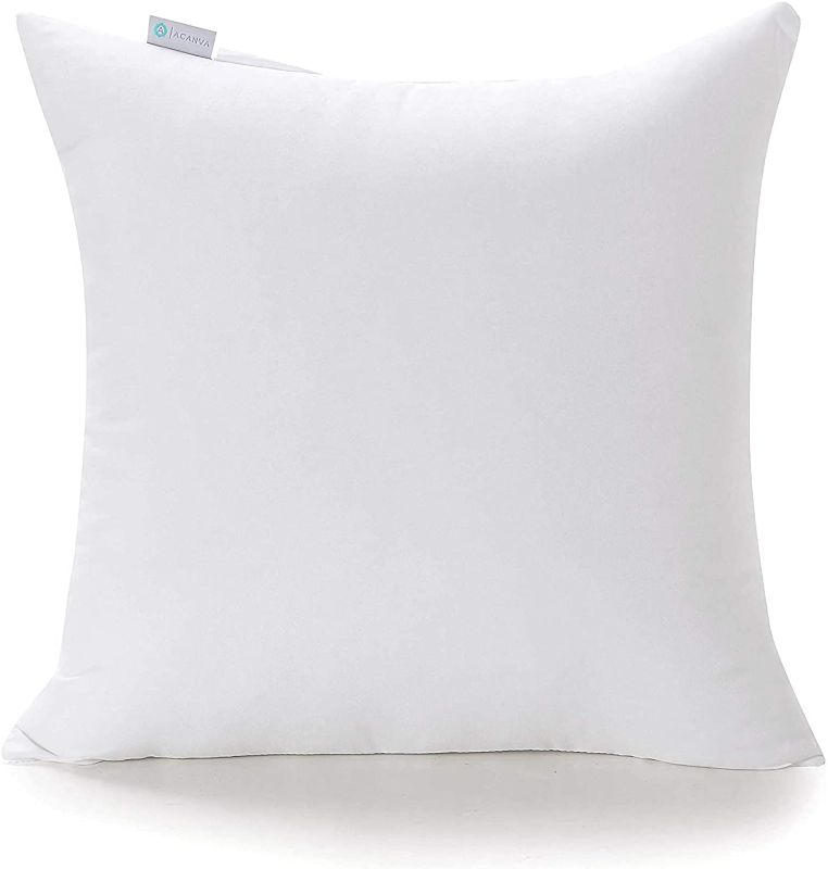 Photo 1 of Acanva 20 x 20 Premium Hypoallergenic Polyester Stuffer Square Form Sham Throw Pillow Inserts, 20 in-1 P, White