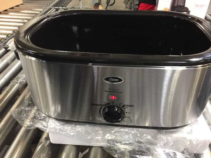 Photo 2 of 22 qt. Roaster Oven with Self-Basting Lid in Stainless Steel