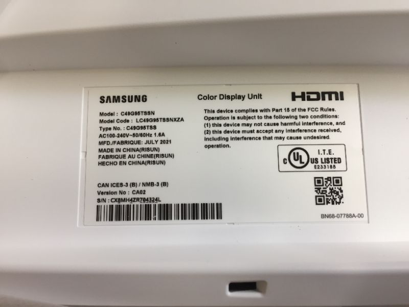 Photo 1 of SAMSUNG 49-inch Odyssey G9 Gaming Monitor | QHD, 240hz, 1000R Curved, QLED, NVIDIA G-SYNC & FreeSync | LC49G95TSSNXZA Model

