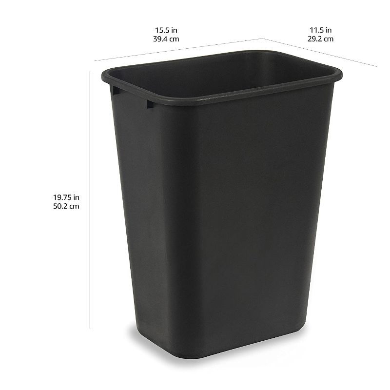 Photo 1 of AmazonCommercial 10 Gallon Commercial Office Wastebasket, Black