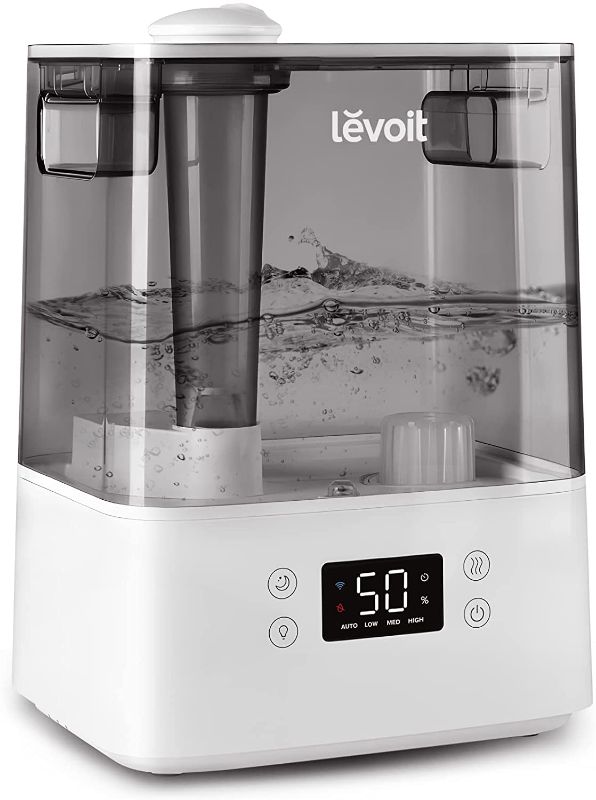Photo 1 of LEVOIT Humidifiers for Bedroom Large Room Home, 6L Top Fill Cool Mist for Plants Indoor with Essential Oil Diffuser for Baby Nursery, Ultrasonic, Smart Control with Humidistat, Quiet Easy Clean, Gray