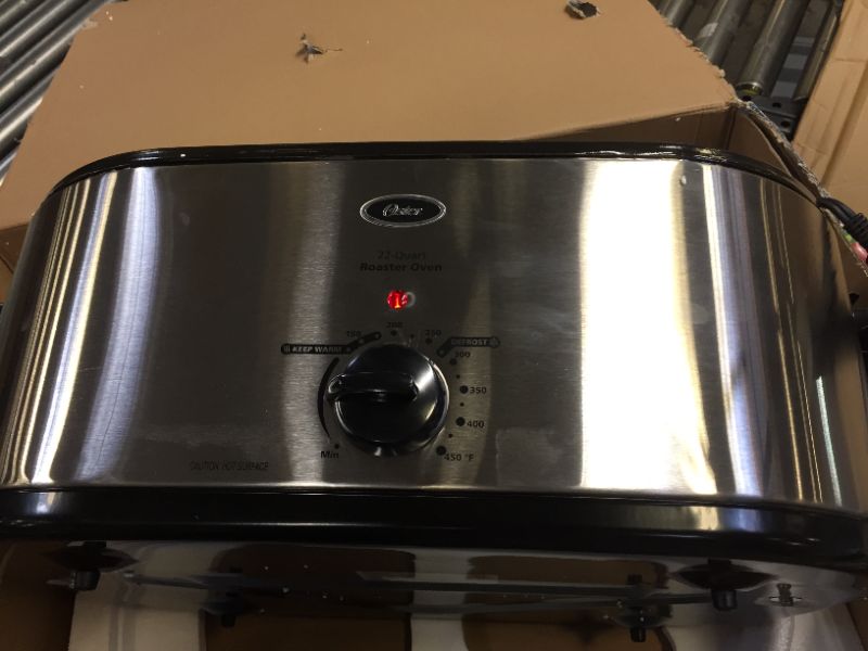 Photo 3 of 22 qt. Roaster Oven with Self-Basting Lid in Stainless Steel