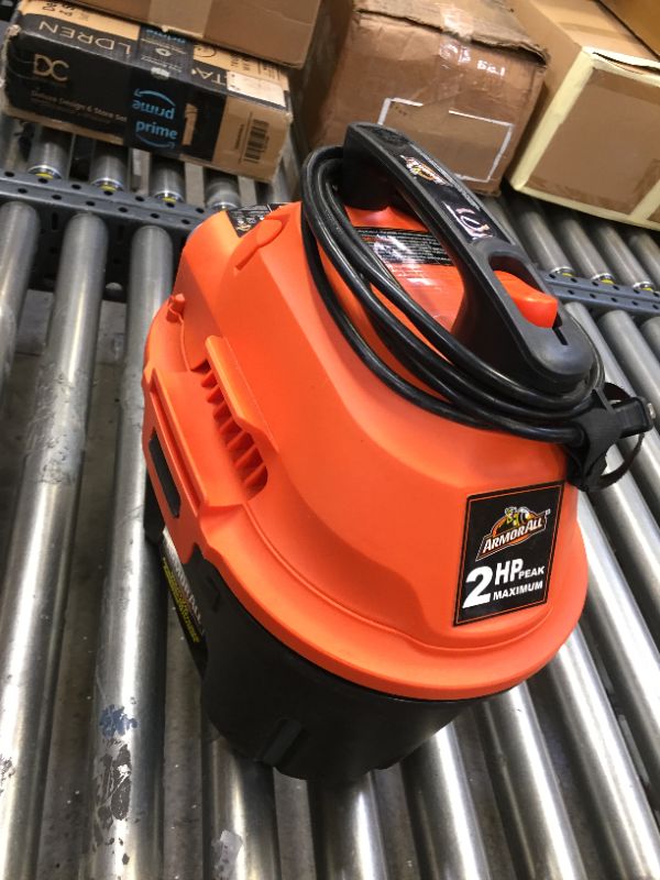 Photo 2 of Armor All, AA255 , 2.5 Gallon 2 Peak HP Wet/Dry Utility Shop Vacuum , Orange
