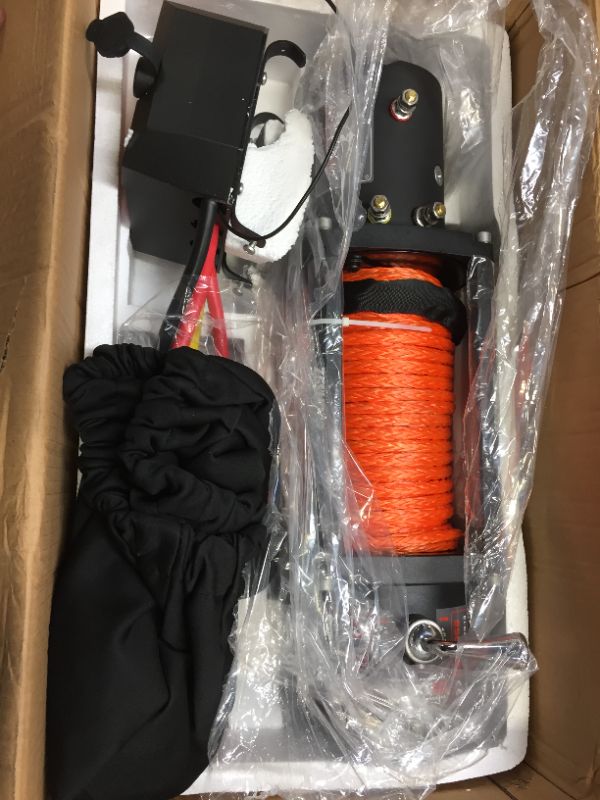 Photo 2 of ZESUPER 9500 lb. Load Capacity Electric Winch,12V Electric Winch with Hawse Fairlead, Waterproof IP67 Winch with Wireless Handheld Remotes and Wired Handle Synthetic Rope
