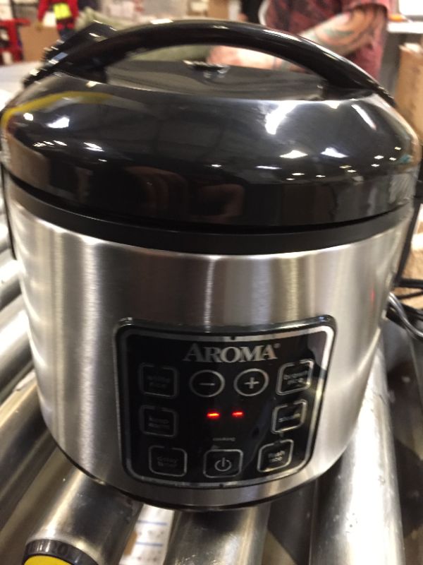 Photo 2 of Aroma Digital Rice Cooker and Food Steamer, Silver, 8 Cup