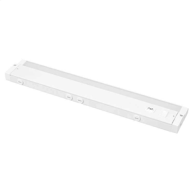Photo 1 of Amazon Basics 3-Color Temperature Level and 3-Section Dimming LED Cabinet Light, Linkable, Direct Wire, White Finish, 18-Inch
