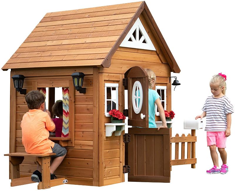 Photo 1 of Backyard Discovery Aspen All Cedar Outdoor Wooden Playhouse
