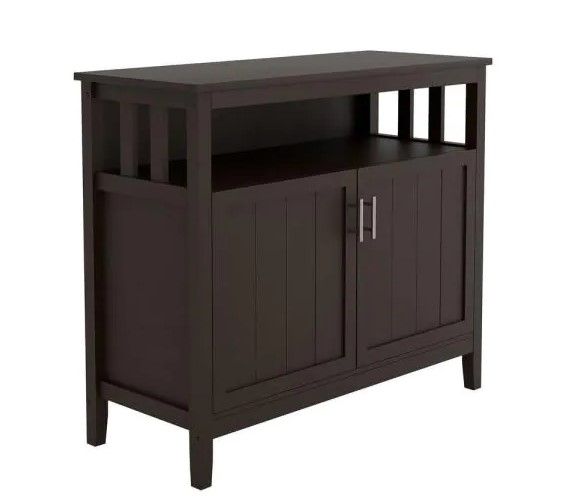 Photo 1 of 39.96 in.W Brown Kitchen Storage Sideboard And Buffet Server Cabinet With 2 Shelves and 2 Doors
