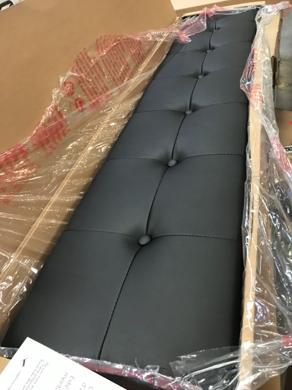 Photo 4 of DHP Cambridge Upholstered Bed with Storage, Black Faux Leather, Full, BOX 2 OF 2, DOES NOT CONTAIN OTHER BOX FOR COMPLETE ASSEMBLY 
