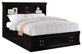 Photo 1 of ACME Louis Philippe III Queen Bed with Storage in Black