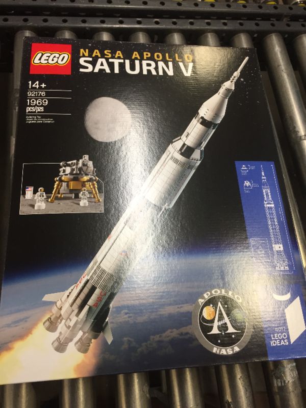 Photo 2 of LEGO 92176 Ideas NASA Apollo Saturn V Space Rocket and Vehicles, Spaceship Collectors Building Set with Display Stand 