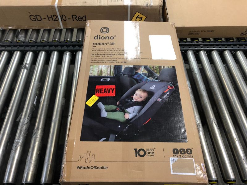Photo 1 of Diono Radian 3R, 3-in-1 Convertible Car Seat, Rear Facing & Forward Facing, 10 Years 1 Car Seat, Slim Fit 3 Across, Black Jet
