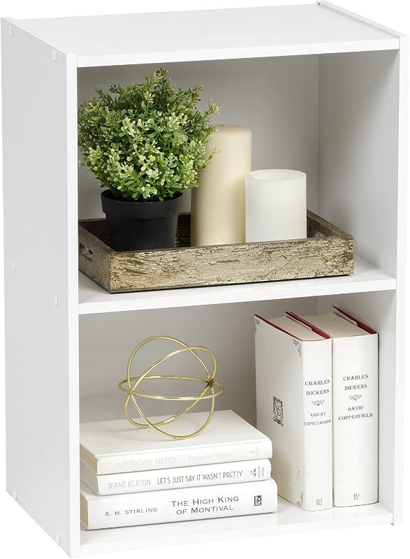 Photo 1 of IRIS USA Small Spaces Wood, Bookshelf Storage Shelf, Bookcase, 2-Tier, White
