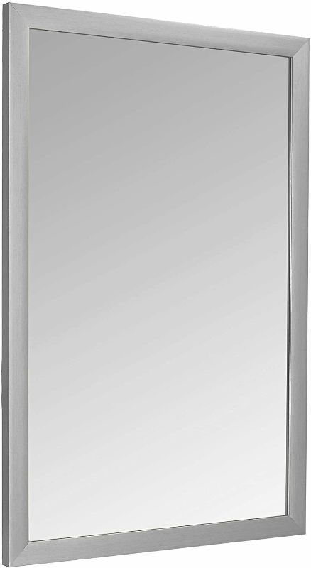 Photo 1 of Amazon Basics Rectangular Wall Mirror 24" x 36" - Standard Trim, Nickel

