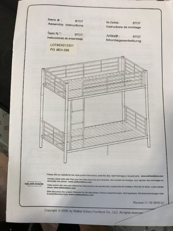 Photo 5 of Premium Twin Over Twin Black Metal Bunk Bed by Manor Park