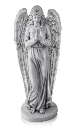 Photo 1 of 47 in. Tall Indoor/Outdoor Praying Angel Statue Yard Art Decoration, Light Gray
