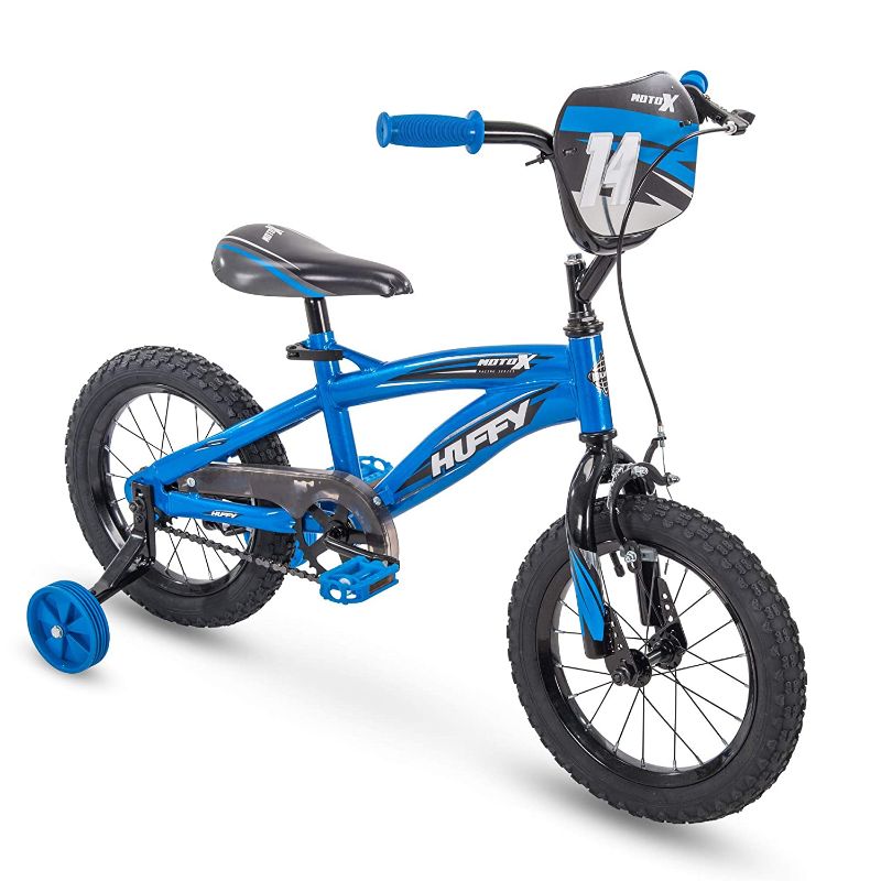 Photo 1 of Huffy Bicycle Company Kids Bike, MotoX, 14" Gloss Blue, 14 inch wheel, Quick Connect Assembly