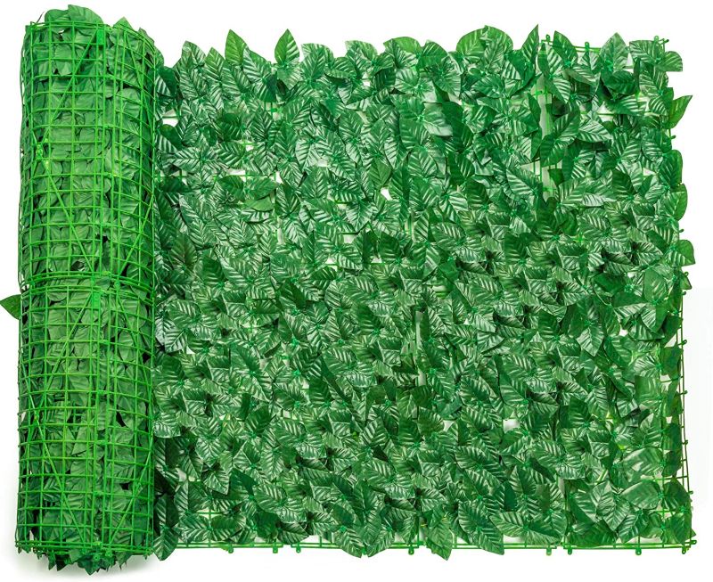 Photo 1 of IPSXP Artificial Ivy Privacy Fence Screen, 118''x39'' Faux Hedges Fence and Faux Ivy Vine Leaf Decoration for Outdoor,Indoor,Garden,Fence,Backyard,Greenery Walls
