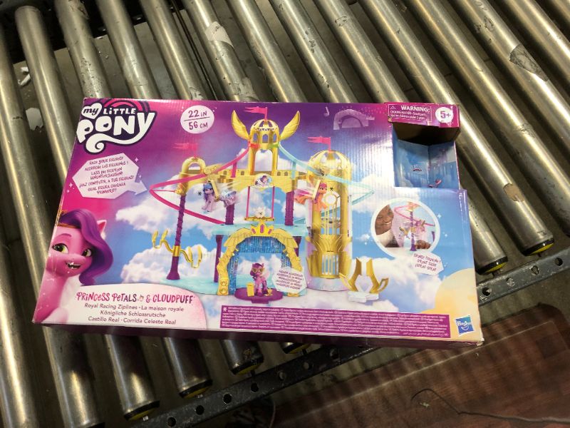 Photo 1 of My Little Pony: A New Generation Movie Royal Racing Ziplines - 22-Inch Castle Playset Toy with 2 Moving Ziplines, Princess Pipp Petals Figure
