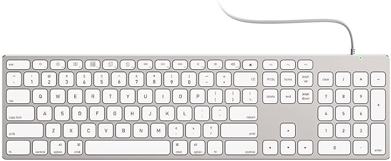 Photo 1 of USB Wired Keyboard for Mac Computer, Aluminum Full Size PC Keyboard with Numeric Keypad Compatible with Magic, iMac, MacBook Pro/Air Laptop and PC-White
