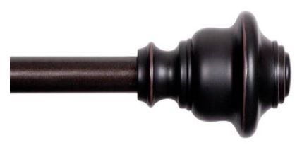 Photo 1 of Kenney 5/8" Fast Fit Finn Curtain Rod, Weathered Brown, 66"-120"