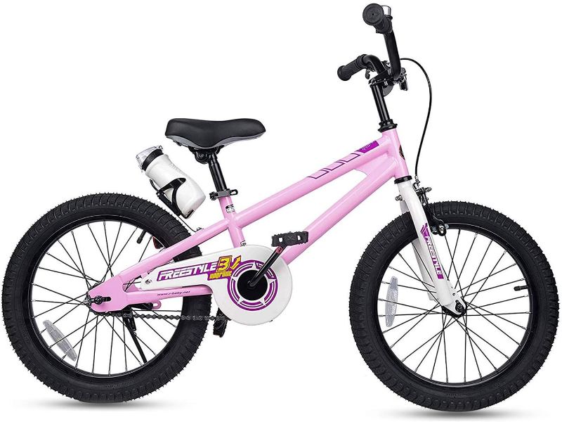 Photo 1 of RoyalBaby Kids Bike Boys Girls Freestyle Bicycle 12 14 16 Inch with Training Wheels, 16 18 20 with Kickstand Child's Bike, Blue Red White Pink Green Orange