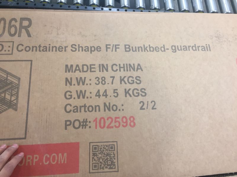 Photo 1 of CONTAINER SHAPE F/F BUNKBED- GUARDRAIL
** BOX 2 OF 2 ONLY **