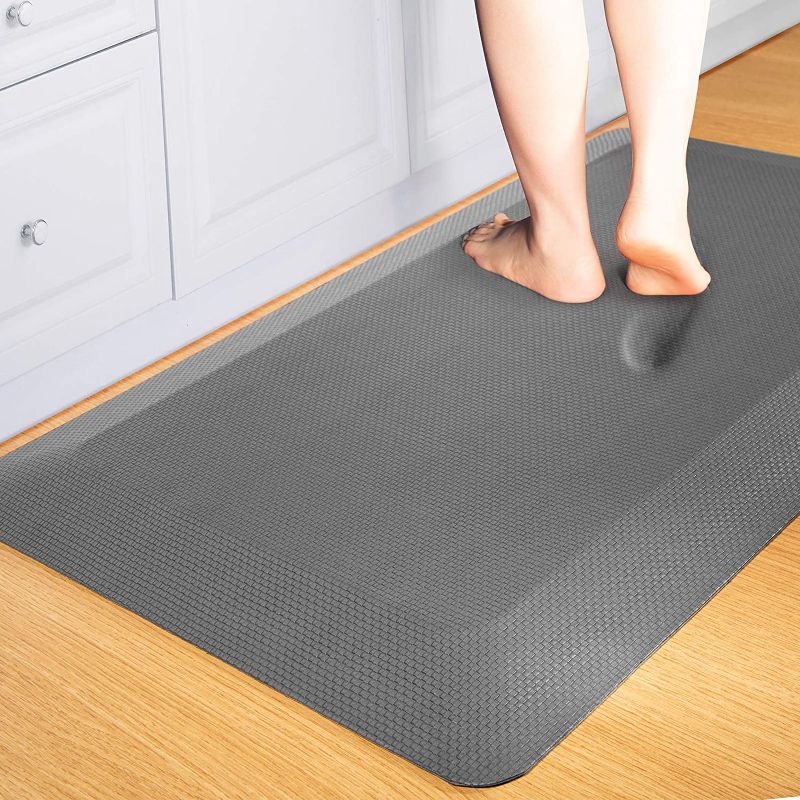 Photo 1 of Anti Fatigue Mat Floor Kitchen Mat, FEATOL Standing Desk Mat Foam Cushioned Anti Fatigue Mats Comfort Standing Pad 9/10 Inch Thick (20" x 39", Gray)
