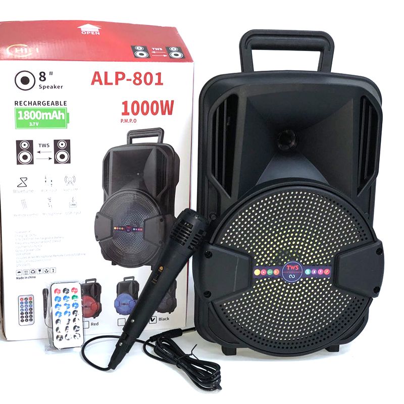 Photo 1 of ALP-801 Big 8 Inches Speaker Portable Speaker BT TWS Speaker with LED display

