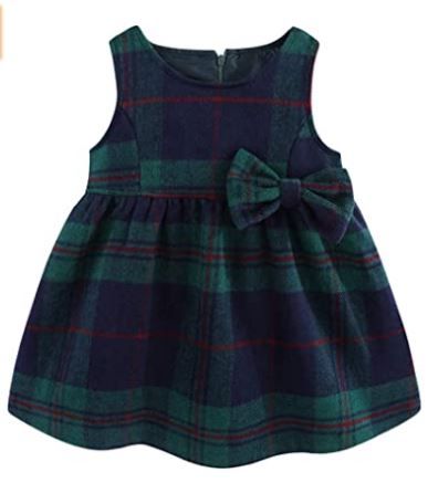 Photo 1 of Mud Kingdom Faux Wool Holiday Girls Dresses Plaid Sleeveless Loose Fit size 5T
