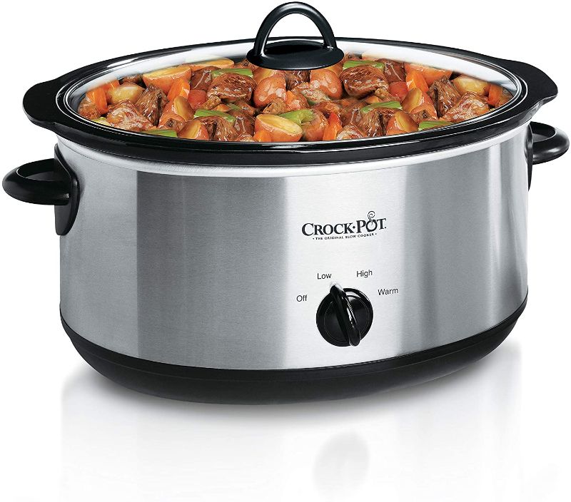 Photo 1 of Crock-Pot 7-Quart Oval Manual Slow Cooker | Stainless Steel (SCV700-S-BR)
