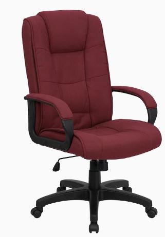 Photo 1 of Flash Furniture Burgundy Fabric Contemporary Adjustable Height Swivel Executive Chair
