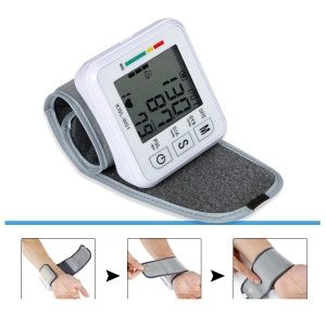 Photo 1 of KWL-W01 Portable Wrist Blood Pressure Monitor Digital LCD Display Wrist Sphygmomanometer
