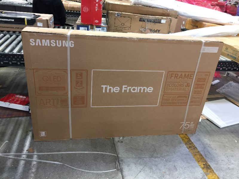 Photo 12 of SAMSUNG 75-inch LS03A The Frame– QLED 4K Smart TV with Alexa Built-in (QN75LS03AAFXZA, 2021 Model) with Samsung 75-inch The Frame Customizable Bezel Modern White (VG-SCFA75WTBZA, 2021 Model)
